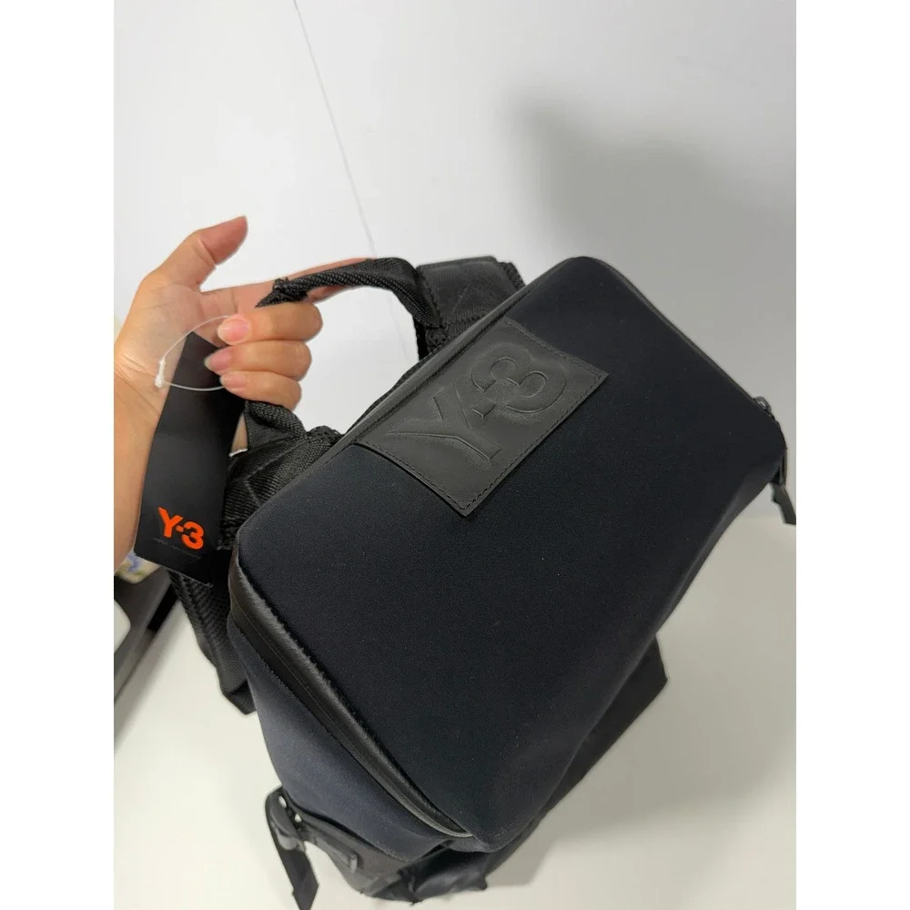 Y-3 Yohji Yamamoto Qasa Small Backpack Black Noir Neoprene Bag NEW with flaw